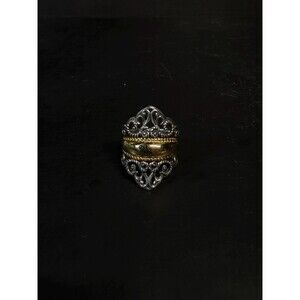 Carolyn Pollack Sterling Silver Brass Detachable Insert Spinner Ring Size 7